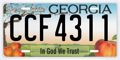 GA license plate CCF4311