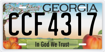 GA license plate CCF4317