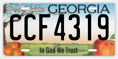 GA license plate CCF4319