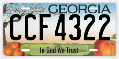 GA license plate CCF4322