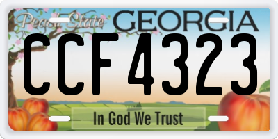 GA license plate CCF4323