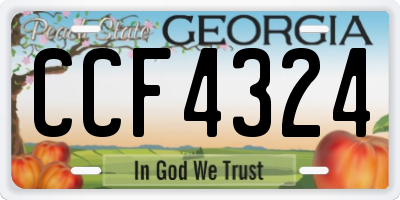 GA license plate CCF4324