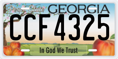GA license plate CCF4325
