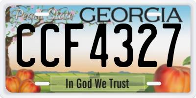 GA license plate CCF4327