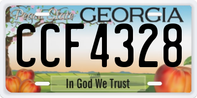 GA license plate CCF4328