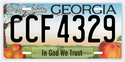 GA license plate CCF4329