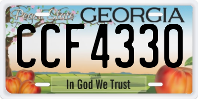 GA license plate CCF4330