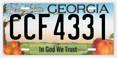 GA license plate CCF4331
