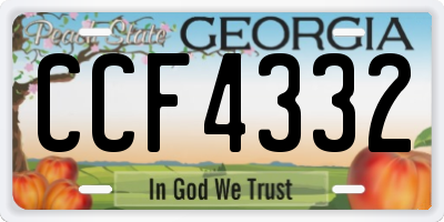 GA license plate CCF4332