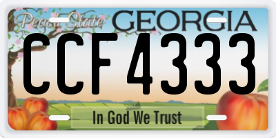 GA license plate CCF4333