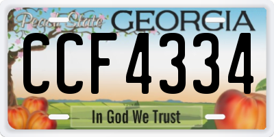 GA license plate CCF4334