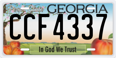 GA license plate CCF4337