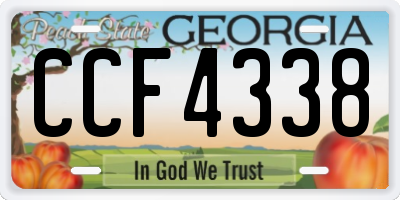 GA license plate CCF4338