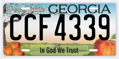 GA license plate CCF4339