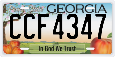 GA license plate CCF4347