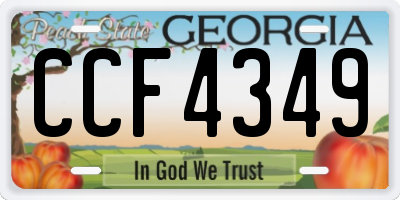 GA license plate CCF4349