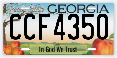 GA license plate CCF4350