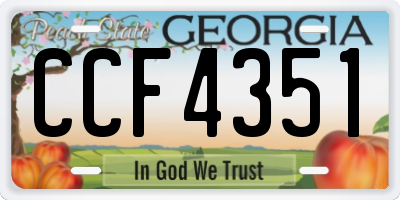 GA license plate CCF4351