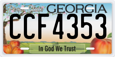 GA license plate CCF4353