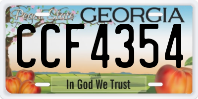 GA license plate CCF4354