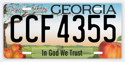 GA license plate CCF4355