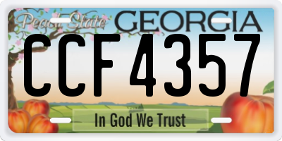 GA license plate CCF4357