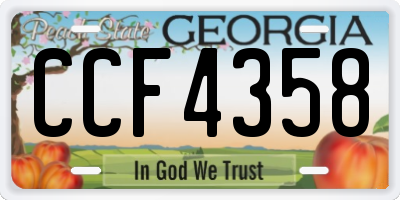 GA license plate CCF4358
