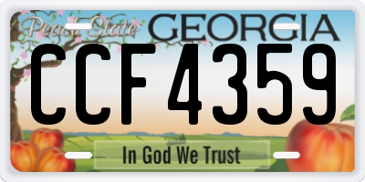 GA license plate CCF4359