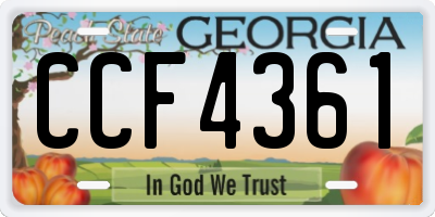 GA license plate CCF4361
