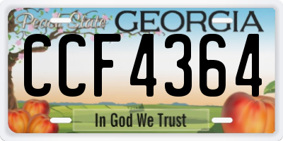 GA license plate CCF4364
