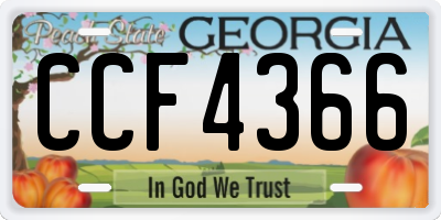 GA license plate CCF4366