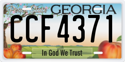 GA license plate CCF4371