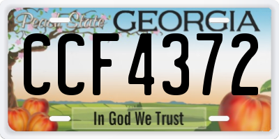 GA license plate CCF4372