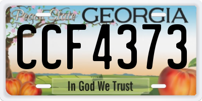 GA license plate CCF4373
