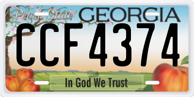 GA license plate CCF4374