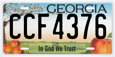 GA license plate CCF4376