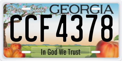 GA license plate CCF4378
