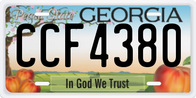 GA license plate CCF4380