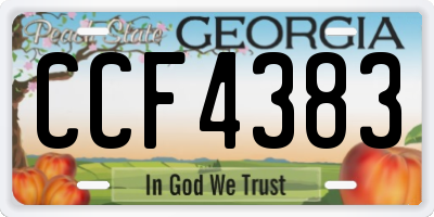 GA license plate CCF4383