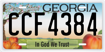 GA license plate CCF4384