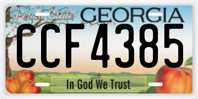 GA license plate CCF4385