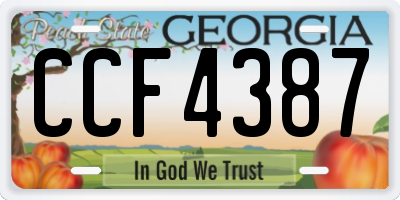 GA license plate CCF4387