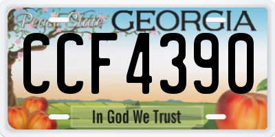 GA license plate CCF4390