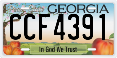 GA license plate CCF4391