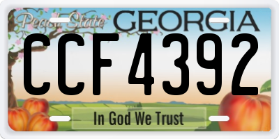 GA license plate CCF4392