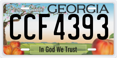 GA license plate CCF4393