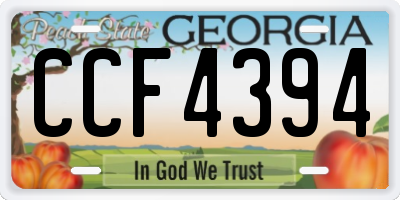 GA license plate CCF4394