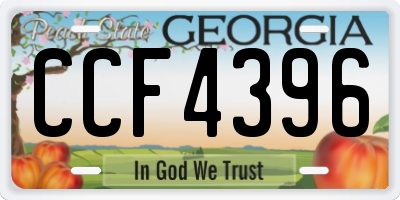 GA license plate CCF4396