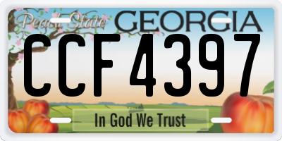 GA license plate CCF4397