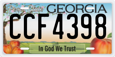 GA license plate CCF4398